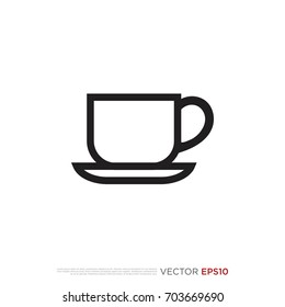 Pictograph of cup mug for template logo, icon, and identity vector designs