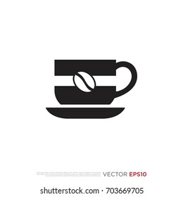 Pictograph of cup mug for template logo, icon, and identity vector designs