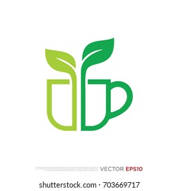 Pictograph of cup mug for template logo, icon, and identity vector designs