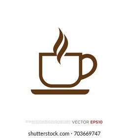 Pictograph of cup mug for template logo, icon, and identity vector designs