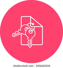 Pictograph of document with key for icon