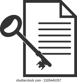 Pictograph of document with key for icon