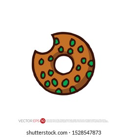Pictograph of donut for template logo, icon, and identity vector designs.