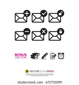 Pictograph of envelope set status  for icon, logo and identity designs