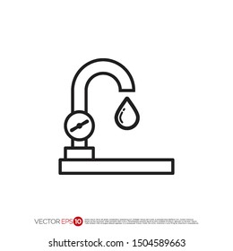 Pictograph of faucet for template logo, icon, and identity vector designs.