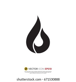 Pictograph of flame for icon, logo and identity designs