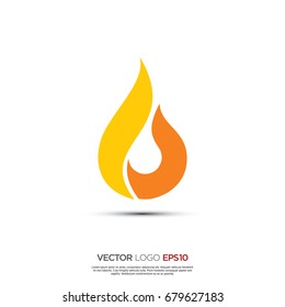 Pictograph of flame for icon, logo and identity designs