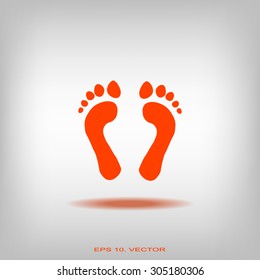 Pictograph of footprints