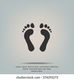 Pictograph of footprints