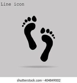 Pictograph of footprints