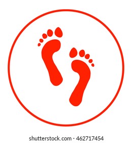 Pictograph of footprints