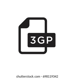 Pictograph of format file 3gp extension for template logo, icon, and identity vector designs