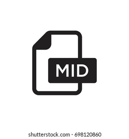 Pictograph of format file mid extension for template logo, icon, and identity vector designs