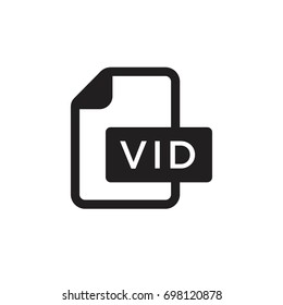 Pictograph of format file vid  extension for template logo, icon, and identity vector designs