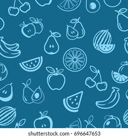 Pictograph of fruits pattern seamless tone color background