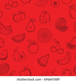Pictograph of fruits pattern seamless tone color background