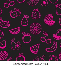 Pictograph of fruits pattern seamless tone color background