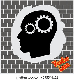 Pictograph of gear in head