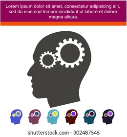 Pictograph of gear in head