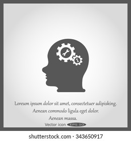 Pictograph of gear in head