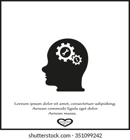 Pictograph of gear in head