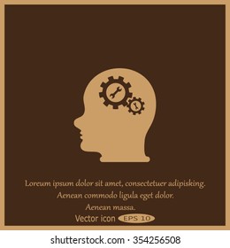 Pictograph of gear in head