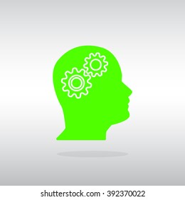 Pictograph of gear in head
