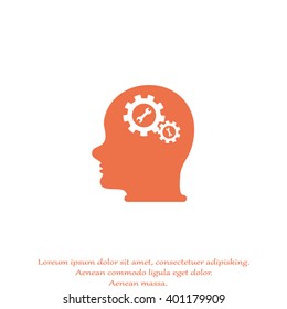 Pictograph of gear in head