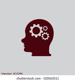 Pictograph of gear in head.