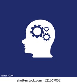 Pictograph of gear in head.