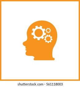 Pictograph of gear in head.