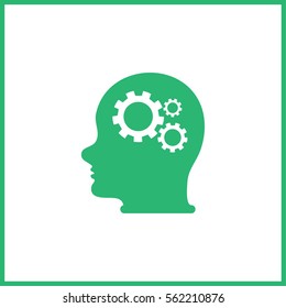 Pictograph of gear in head.