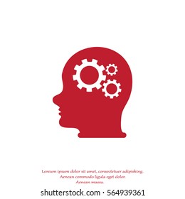 Pictograph of gear in head.