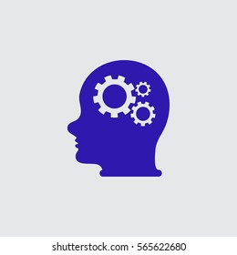 Pictograph of gear in head.