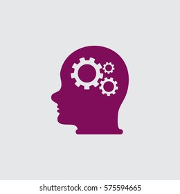 Pictograph of gear in head.