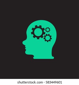 Pictograph of gear in head.
