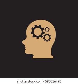 Pictograph of gear in head.