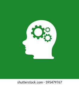 Pictograph of gear in head.