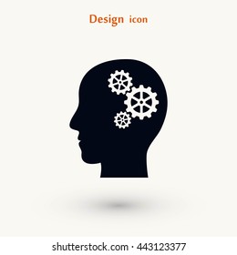 Pictograph of gear in head icon