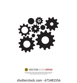 Pictograph of gear for icon, logo and identity designs