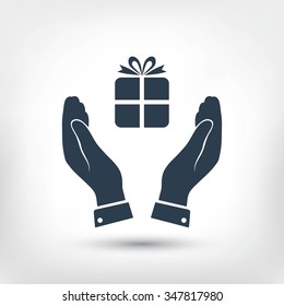 Pictograph of gift icon