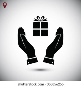 Pictograph of gift icon