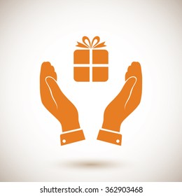 Pictograph of gift icon