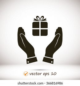 Pictograph of gift icon