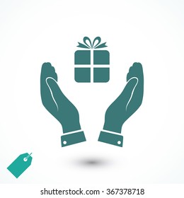 Pictograph of gift icon