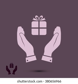 Pictograph of gift icon