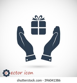 Pictograph of gift icon