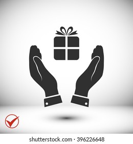 Pictograph of gift icon