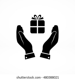 Pictograph of gift icon, vector best flat icon, EPS