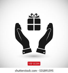 Pictograph of gift icon, vector best flat icon, EPS